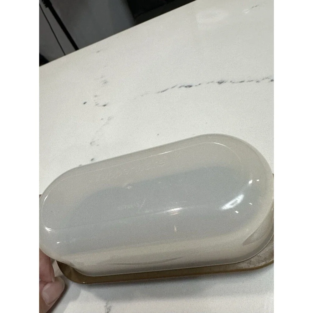 Tupperware Butter Dish #5079A-2 Sheer Lid Brown Base #5080A-4